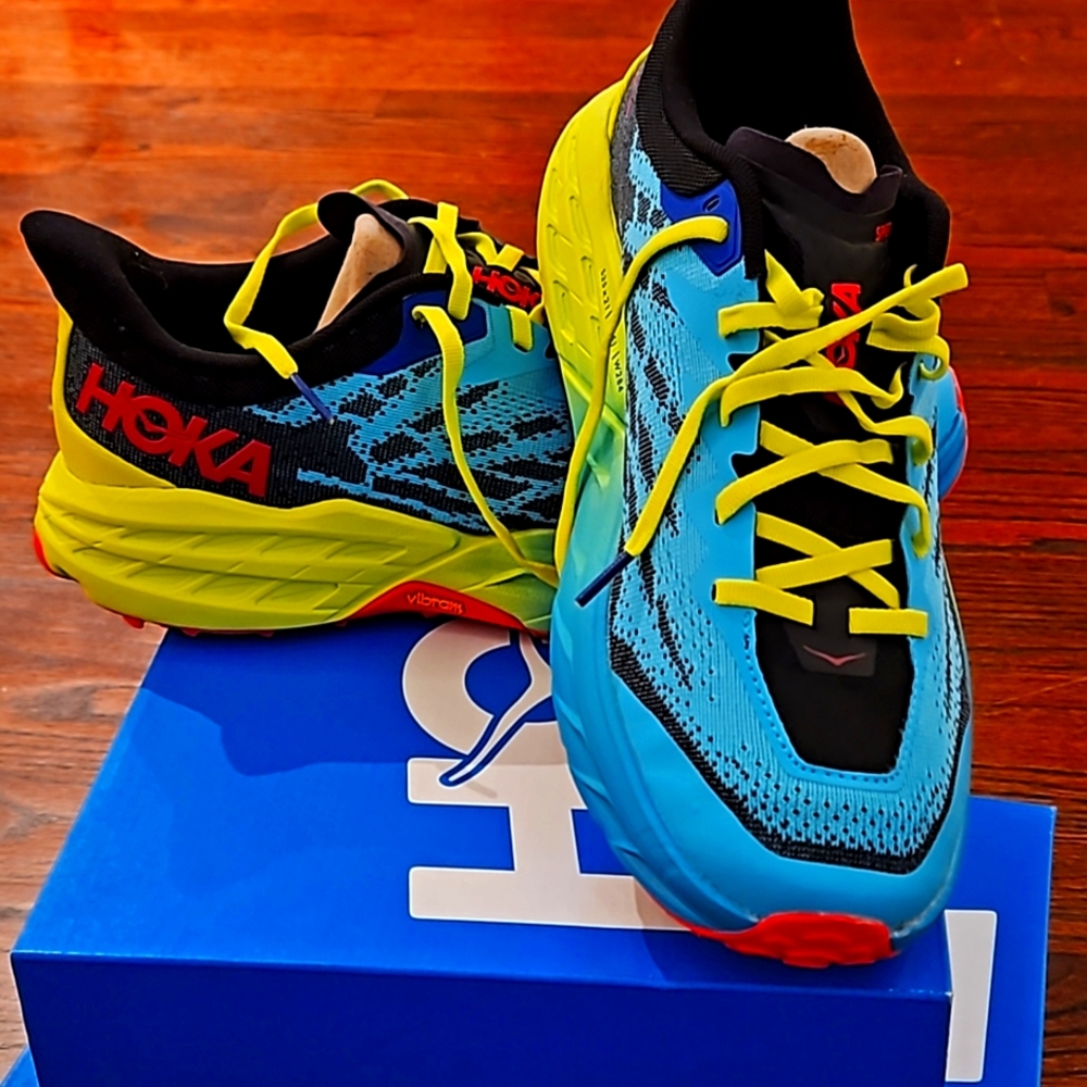 HOKA Speedgoat 5 trail running shoes. Men's size 11.5